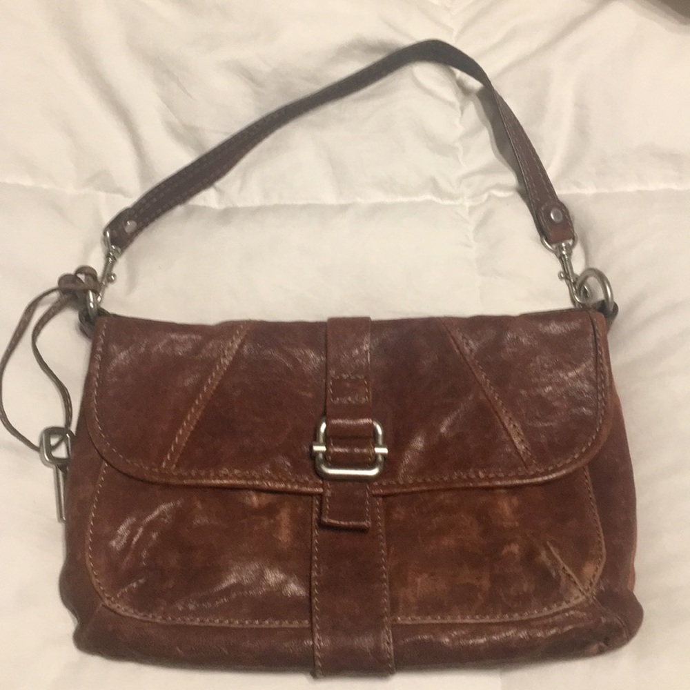 Brown leather Fossil purse